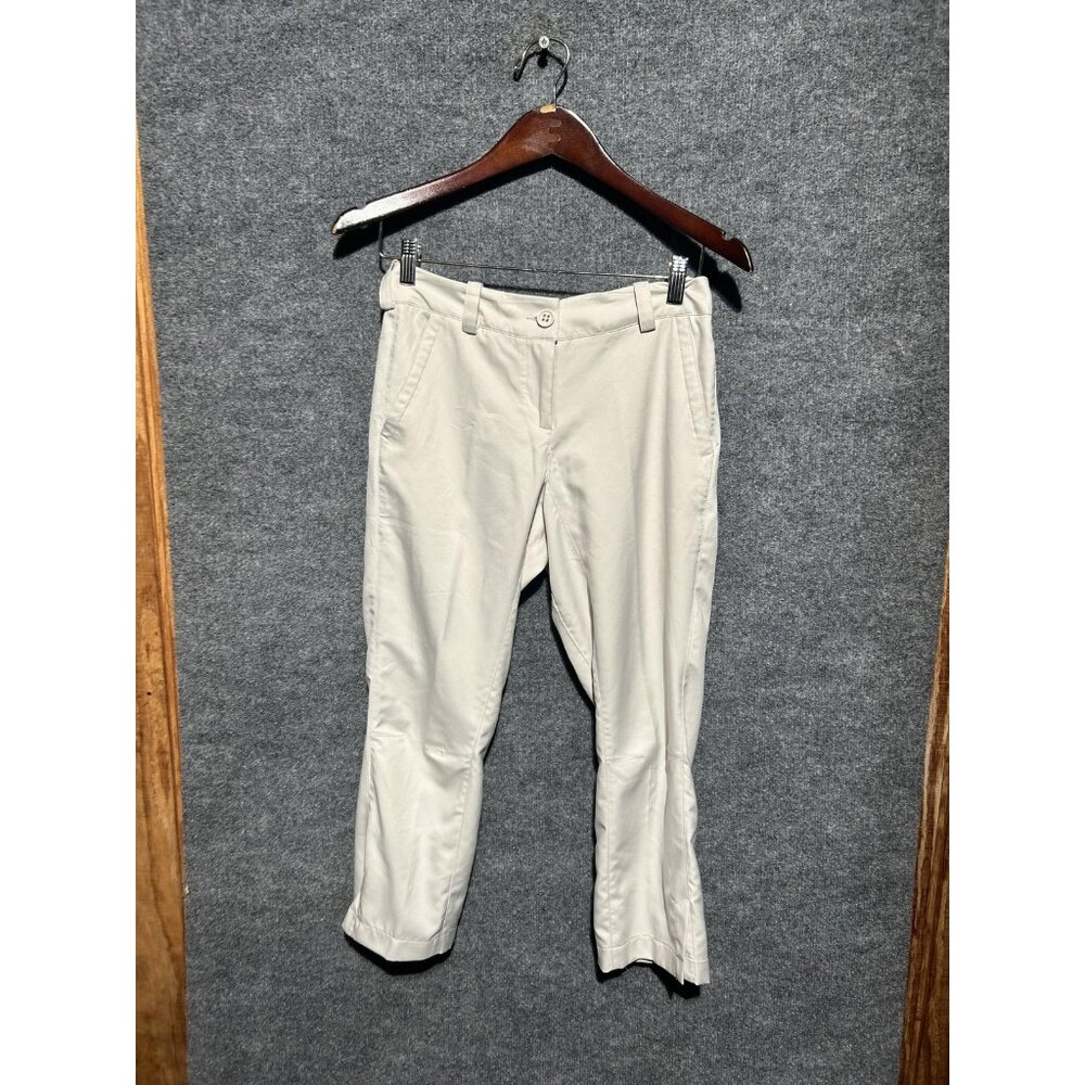Nike Golf Capri Pants Womens 4 Beige Dri-FIT Tour Performance Stretch Golf